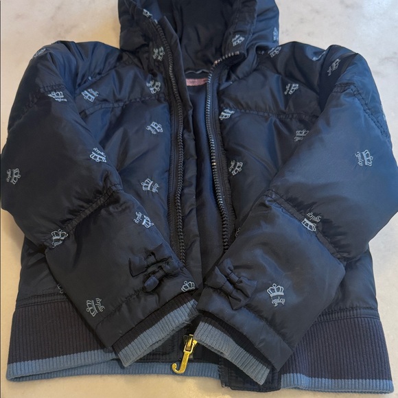Juicy Couture Dark Blue Kids Puffer Jacket - Picture 5 of 8